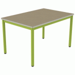 TABLE CARÉLIE 120X80 T5 STR POLY. HÊTRE MIEL BEIGE/VERT AC - MOBIDECOR