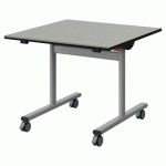 TABLE MALIBU RAB 80X80 T4 DL ST ISOSO GRIS 1400/NO GRIS 9006