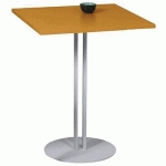 TABLE ROXANE PIÈTEMENT 2 TUBES 60 X 60 CM MIEL SUCRÉ/ GRIS