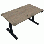 BUREAU MOTORISÉ L180XP80 CM ÉP.25 MM CHÊNE BRUNSWICK/NOIR - EOL