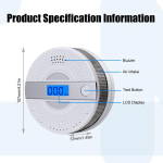 DÉTECTEUR DE MONOXYDE DE CARBONE COMBINÉ, DÉTECTEUR DE FUMÉE ET DÉTECTEUR DE MONOXYDE DE CARBONE AVEC AVERTISSEMENT SONORE ET ÉCRAN LCD DÉTECTEUR DE