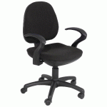 FAUTEUIL DE BUREAU AURORE CONTACT PERMANENT ACCOUDOIRS FIXES COLORIS NOIR - MANUTAN COLLECTIVITÉS