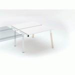 PÔLE 2 BUREAUX BLANC ECLA L 120 X P 60 CM PIEDS MÉTAL BLANC FINITION BOIS - ÉLÉMENT SUIVANT