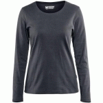 T-SHIRT MANCHES LONGUES FEMME GRIS FONCÉ TAILLE XS - BLAKLADER