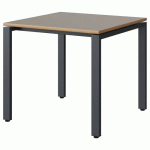 TABLE MALIBU 80X80 T5 SOUDÉ STR ALAI GRIS U727/GRIS 7016