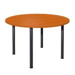 TABLE MODULAIRE RONDE - PIED TUBULAIRE ANTHRACITE - PLATEAU MERISIER