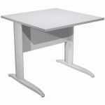 BUREAU DROIT PIEDS L MÉTAL FAST - 80 CM - GRIS - CHROME
