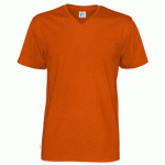 COTTOVER T-SHIRT MANCHES COURTES COL V HOMME - CERTIFIÉ GOTS ORANGE - TAILLE S