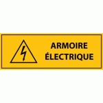 LOT DE 3 - PANNEAU DANGER - ARMOIRE ÉLECTRIQUE - VINYLE SOUPLE AUTOCOLLANT 297 X 105 MM