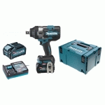 BOULONNEUSE À CHOCS 40V + 2 BATTERIES 4 AH + CHARGEUR + COFFRET MAKPAC 3 - MAKITA - TW001GM201