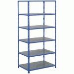 RAYONNAGE RAPID 2 6 TABLETTES METAL 1980X915X610 BLEU