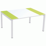 TABLE DE RÉUNION EASYDESK 150X114CM PLATEAU BLANC / VERT - PAPERFLOW