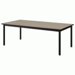 TABLE MALIBU 160X80 T2 4P ST ANTIB CHÊNE 1146/NOIR NOIR 9005
