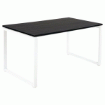 TABLE OFFICE PRO 140 X 80 CM ZONZA NOIR PIED CARRÉ BLANC