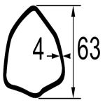 TUBE TRIANGULAIRE LG.1,5M. DIM.63X4 TCM