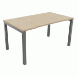 BUREAU ASTRO ARCHE DROIT ÉCHANCRÉ 140 X 80 CHÊNE FIL /ALU - BURONOMIC