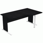 BUREAU COMPACT 90° DROIT PIEDS L BOIS FAST - 160CM - NOIR