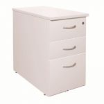 CAISSON HAUTEUR BUREAU MÉTAL NF ENVIRONNEMENT BLANC TOP BLANC, H.72 X L. 42 X P. 60 CM