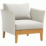 FAUTEUIL LOUNGE WELCOME - GRIS/WOOD LIGHT - PROLOISIRS