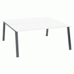 PÔLE DE 2 BUREAUX DROITS BLANC L 180 X P 80 CM PIÉTEMENT MÉTAL ANTHRACITE - ARCH