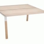 PÔLE DE 2 BUREAUX DROITS L 160 X P 60 CM, PIÉTEMENT BOIS MÉTAL CHÊNE CLAIR - ARCH