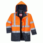 PORTWEST S779 PARKA HV BIZFLAME RAIN MULTI-RISQUES ORANGE/MARINE - TAILLE XXXL