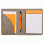 RHODIARAMA LIVRET PORTE-BLOC N°13 POUR BLOC OU CARNET FORMAT A6 - TAUPE