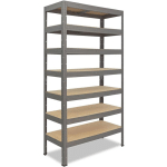 SHELFPLAZA - PRO 200X100X50 CM ÉTAGÈRE CHARGE LOURDE GRIS / ETAGERE METAL 7 PLATEAUX / CAPACITÉ D' ÉTAGERE MÉTALLIQUE 142KG / MEUBLE ETAGERE