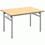 TABLE PLIANTE 4 PIEDS 140 X 80 CM T6 STRAT ABS HÊTRE 350/ALU