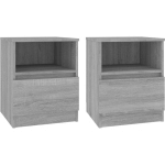 TABLES DE CHEVET 2 PCS SONOMA GRIS 40X40X50CM BOIS D'INGÉNIERIE