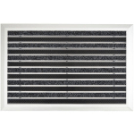 CASA PURA - PAILLASSON EN ALUMINIUM OPTIMUM MAT ANTI-ROUILLES/RÉSISTANT AUX UV AVEC BROSSES 39 X 60 CM - ARGENT/NOIR