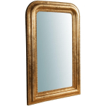 BISCOTTINI - MIROIR MURAL À ACCROCHER EN BOIS FINITION FEUILLE OR VIEILLI MADE IN ITALY