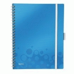 CAHIER SPIRALES BE MOBILE LEITZ A4 - BLANC LIGNÉ - 80 PAGES - TURQUOISE