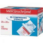 COMPRESSES STERILES MERCUROCHROME - 20X20CM - BOÎTE DE 60 - LOT DE 2