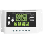 RÉGULATEUR DE CHARGE SOLAIRE INTELLIGENT PWM, AFFICHAGE LCD, SORTIE USB 12V 24V 10A (KYZ-20A)