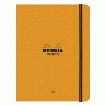 RHODIA UNLIMITED A5+ 16X21 CM 120 PAGES PETITS CARREAUX 5X5 AVEC CADRE EN-TÊTE DÉTACHABLES MICROPERFORÉ AVEC ÉLASTIQUE - ORANGE - LOT DE 5