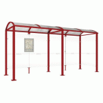 ABRI BUS VOÛTE 5 M - 1 BARDAGE LATÉRAL - ROUGE FONCÉ 3004 - PROCITY