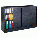 ARMOIRE PORTE COULISSANTE H 105 X L180 CM NOIR