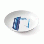 ASSIETTE CREUSE 20,5 CM MELAMINE BLANCHE DECOR NAUTISME