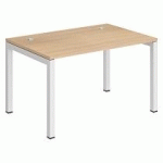 BUREAU DROIT TEAM LINE CHÊNE L 120 CM PIÉTEMENT BLANC