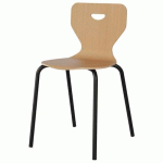 CHAISE MALIBU 4P - T7 - COQUE HÊTRE / ALU NOIR 9005 - MANUTAN EXPERT