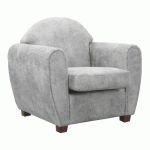 FAUTEUIL WEST TISSU POLYESTER CHINÉ GRIS CLAIR - MMP