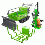 PACK MINI DUMPER À CHENILLES + PORTE BÛCHE + FENDEUR DE BÛCHE VERTICAL ZIPPER