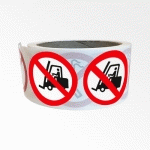 ROULEAU DE PICTOS - INTERDICTION VÉHICULES INDUSTRIELS - 250 EX  - 25 MM