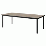 TABLE MALIBU 180X80 T3 4P ST ANTIB CHÊNE 1146/NOIR NOIR 9005