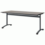 TABLE MALIBU 180X80 T6 DL STRA GRIS U727/NOIR GRIS 7016