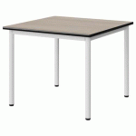 TABLE MALIBU 80X80CM T4 4P STRA ACACIA/NOIR BLC 9016