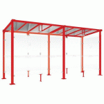 ABRI FUMEURS MILAN 5 M BARDAGES FOND/LATÉR. VERRE ROUGE 3020 - PROCITY