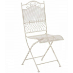 CHAISE DE JARDIN KIRAN EN FER FORGÉ CRÈME ANTIQUE