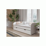 LIT BANQUETTE GIGOGNE FLOCON  BLANC 80X190 CM